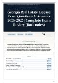 Georgia Real Estate License Exam 75&plus; Questions & Answers 2026-2027 Complete Exam Review &lpar;Rationales&rpar;