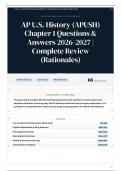AP U&period;S&period; History &lpar;APUSH&rpar; Chapter 1 65&plus; Questions & Answers 2026-2027 Complete Review &lpar;Rationales&rpar;