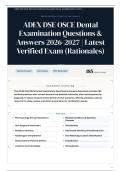 ADEX DSE OSCE Dental Examination 185&plus; Questions & Answers 2026&sol;2027 Latest Verified Exam &lpar;Rationales&rpar;