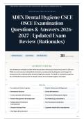 ADEX Dental Hygiene CSCE OSCE Examination 210&plus; Questions & Answers 2026&sol;2027 Updated Exam Review &lpar;Rationales&rpar;