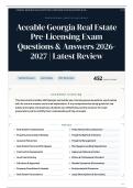 Aceable Georgia Real Estate Pre-Licensing Exam 450&plus; Questions & Answers 2026-2027 Latest Review