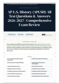 AP U&period;S&period; History &lpar;APUSH&rpar; All Test 400&plus; Questions & Answers 2026-2027 Comprehensive Exam Review