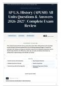 AP U&period;S&period; History &lpar;APUSH&rpar; All Units 400&plus; Questions & Answers 2026-2027 Complete Exam Review