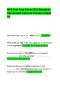 MTS Test Prep Questions & Answers 2026&sol;2027 &vert; Study Guide & Exam Preparation