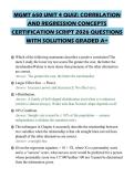 MGMT 650 UNIT 4 QUIZ&colon; CORRELATION&NewLine;AND REGRESSION CONCEPTS&NewLine;CERTIFICATION SCRIPT 2026 QUESTIONS&NewLine;WITH SOLUTIONS GRADED A&plus;