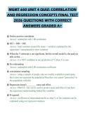 MGMT 650 UNIT 4 QUIZ&colon; CORRELATION&NewLine;AND REGRESSION CONCEPTS FINAL TEST&NewLine;2026 QUESTIONS WITH CORRECT&NewLine;ANSWERS GRADED A&plus;&NewLine;