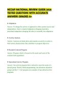 NCCAP NATIONAL REVIEW GUIDE 2026&NewLine;TESTED QUESTIONS WITH ACCURATE&NewLine;ANSWERS GRADED A&plus;