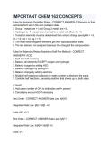 Important CHEM 162 Concepts 2 Final Review Questions & Answers 2026&sol;2027 &vert; Study Guide & Exam Prep