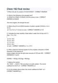 CHEM 162 Final Review Questions & Answers 2026&sol;2027 &vert; Study Guide & Exam Prep