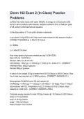 CHEM 162 Exam 2 In-Class Practice Problems 2026&sol;2027 &vert; Questions & Answers Study Guide