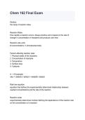 CHEM 162 Final Exam Questions & Answers 2026&sol;2027 &vert; Study Guide & Exam Prep