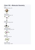 CHEM 162 Molecular Geometry Questions & Answers 2026&sol;2027 &vert; Study Guide & Exam Prep