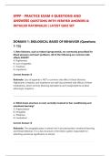 EPPP - PRACTICE EXAM 4 QUESTIONS AND &NewLine;ANSWERS QUESTIONS WITH VERIFIED ANSWERS & &NewLine;DETAILED RATIONALES &vert; LATEST QUIZ SET