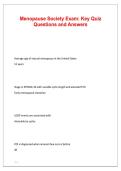 Menopause Society Exam Key Quiz Questions and Answers 2026&sol;2027 &vert; MSCP Certification Exam Study Guide & Review