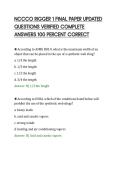 NCCCO RIGGER 1 FINAL PAPER UPDATED&NewLine;QUESTIONS VERIFIED COMPLETE&NewLine;ANSWERS 100 PERCENT CORRECT&NewLine;