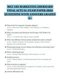 MGT 103 MARKETING EBERHARD&NewLine;FINAL ACTUAL EXAM PAPER 2026&NewLine;QUESTIONS WITH ANSWERS GRADED&NewLine;A&plus;&NewLine;