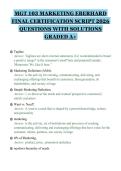 MGT 103 MARKETING EBERHARD&NewLine;FINAL CERTIFICATION SCRIPT 2026&NewLine;QUESTIONS WITH SOLUTIONS&NewLine;GRADED A&plus;&NewLine;
