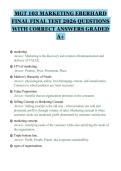 MGT 103 MARKETING EBERHARD&NewLine;FINAL FINAL TEST 2026 QUESTIONS&NewLine;WITH CORRECT ANSWERS GRADED&NewLine;A&plus;