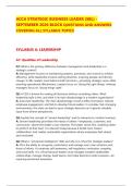 ACCA STRATEGIC BUSINESS LEADER &lpar;SBL&rpar; -&NewLine;SEPTEMBER 2026 BLOCK QUESTIONS AND ANSWERS &NewLine;COVERING ALL SYLLABUS TOPICS