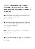 NCCCO TOWER CRANE CERTIFICATION&NewLine;EXAM 4 ACTUAL PAPER 2026 QUESTIONS&NewLine;WITH SOLUTIONS GRADED A PLUS COMPLETE&NewLine;REVIEW SET
