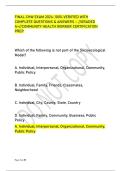 FINAL CHW EXAM 2024&colon; 100&percnt; VERIFIED WITH &NewLine;COMPLETE QUESTIONS & ANSWERS &ndash; &sol;&sol;GRADED &NewLine;A&plus;&sol;&sol;COMMUNITY HEALTH WORKER CERTIFICATION &NewLine;PREP