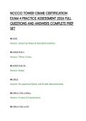 NCCCO TOWER CRANE CERTIFICATION&NewLine;EXAM 4 PRACTICE ASSESSMENT 2026 FULL&NewLine;QUESTIONS AND ANSWERS COMPLETE PREP&NewLine;SET