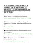 NCCCO TOWER CRANE CERTIFICATION&NewLine;EXAM 4 SCRIPT 2026 QUESTIONS AND&NewLine;SOLUTIONS COMPREHENSIVE STUDY SHEET&NewLine;EXPERT REVIEW