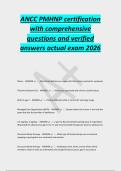 ANCC PMHNP certification&NewLine;with comprehensive&NewLine;questions and verified&NewLine;answers actual exam 2026