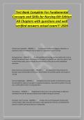 Test Bank Complete For Fundamental&NewLine;Concepts and Skills for Nursing 6th Edition&NewLine;All Chapters with questions and well&NewLine;verified answers actual exam&excl;&excl;&excl; 2026