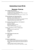 Immunology Exam MCQs Questions & Answers 2026&sol;2027 &vert; Complete Exam Review & Study Guide
