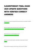 I Learn to Boat Final Exam Questions & Answers 2026&sol;2027 &vert; Complete Boating Safety Exam Review & Study Guide