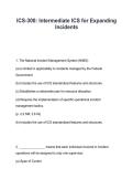 ICS-300 Intermediate ICS for Expanding Incidents Questions & Answers 2026&sol;2027 &vert; Complete Exam Review Study Guide