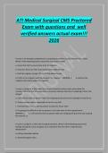 ATI Medical Surgical CMS Proctored&NewLine;Exam with questions and well&NewLine;verified answers actual exam&excl;&excl;&excl;&NewLine;2026