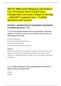 NR 511 Differential Diagnosis and Primary &NewLine;Care Practicum Final Actual Exam &ndash;&NewLine;Chamberlain University College of Nursing &NewLine;&ndash; 2026&sol;2027 Academic Year &ndash; Verified &NewLine;Questions and Answers