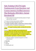 Epic Training COG170 Cogito &NewLine;Fundamentals Exam Questions And &NewLine;Correct Answers &lpar;Verified Answers&rpar; &NewLine;Plus Rationales 2026 Q&A &vert; Instant &NewLine;Download Pdf 