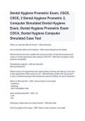 Dental Hygiene Prometric Exam CSCE Computer Simulated Dental Hygiene Exam CDCA Questions & Answers 2026&sol;2027 &vert; Complete ADEX OSCE Review