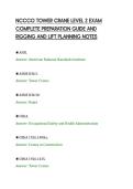 NCCCO TOWER CRANE LEVEL 2 EXAM&NewLine;COMPLETE PREPARATION GUIDE AND&NewLine;RIGGING AND LIFT PLANNING NOTES
