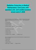 Radiation Protection in Medical&NewLine;Radiography&sol; Final Exam with&NewLine;questions and well verified answers&NewLine;actual exam&excl;&excl;&excl; 2026