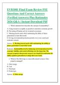 EVR1001 Final Exam Review FSU &NewLine;Questions And Correct Answers &NewLine;&lpar;Verified Answers&rpar; Plus Rationales &NewLine;2026 Q&A &vert; Instant Download Pdf