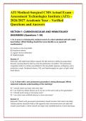 ATI Medical-Surgical CMS Actual Exam &ndash;&NewLine;Assessment Technologies Institute &lpar;ATI&rpar; &ndash;&NewLine;2026&sol;2027 Academic Year &ndash; Verified &NewLine;Questions and Answers