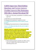 IAHSS Supervisor Third Edition &NewLine;Questions And Correct Answers &NewLine;&lpar;Verified Answers&rpar; Plus Rationales &NewLine;2026 Q&A &vert; Instant Download Pdf 