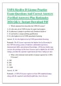USPA Skydive D License Practice &NewLine;Exam Questions And Correct Answers &NewLine;&lpar;Verified Answers&rpar; Plus Rationales &NewLine;2026 Q&A &vert; Instant Download Pdf 