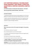 CST CERTIFIED SURGICAL TECHNOLOGIST EXAM 2026&sol;2027 &vert; TEST BANK 3 &vert; PRACTICE QUESTIONS & VERIFIED ANSWERS &vert; NBSTSA PREP