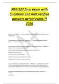 NSG 527 final exam with&NewLine;questions and well verified&NewLine;answers actual exam&excl;&excl;&excl;&NewLine;2026