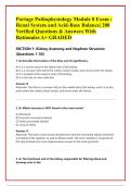 Portage Pathophysiology Module 8 Exam &colon; &NewLine;Renal System and Acid-Base Balance&vert; 200 &NewLine;Verified Questions & Answers With &NewLine;Rationales A&plus; GRADED