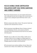 NCCCO MOBILE CRANE CERTIFICATION&NewLine;EVALUATION SCRIPT 2026 TESTED QUESTIONS&NewLine;AND CORRECT ANSWERS