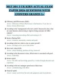 MGT 301 3 UK KIRN ACTUAL EXAM&NewLine;PAPER 2026 QUESTIONS WITH&NewLine;ANSWERS GRADED A&plus;&NewLine;