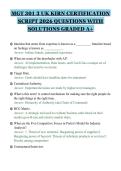 MGT 301 3 UK KIRN CERTIFICATION&NewLine;SCRIPT 2026 QUESTIONS WITH&NewLine;SOLUTIONS GRADED A&plus;&NewLine;