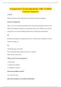 Acupuncture Exam Questions with Verified&NewLine;Correct Answers