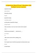 Acupuncture Board Exam 1 Questions with&NewLine;Verified Correct Answers